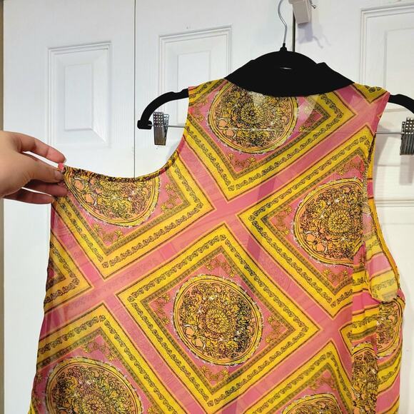 Decree, XL | Semi Sheer Baggy Blouse Tank With Angels - Picture 4 of 5